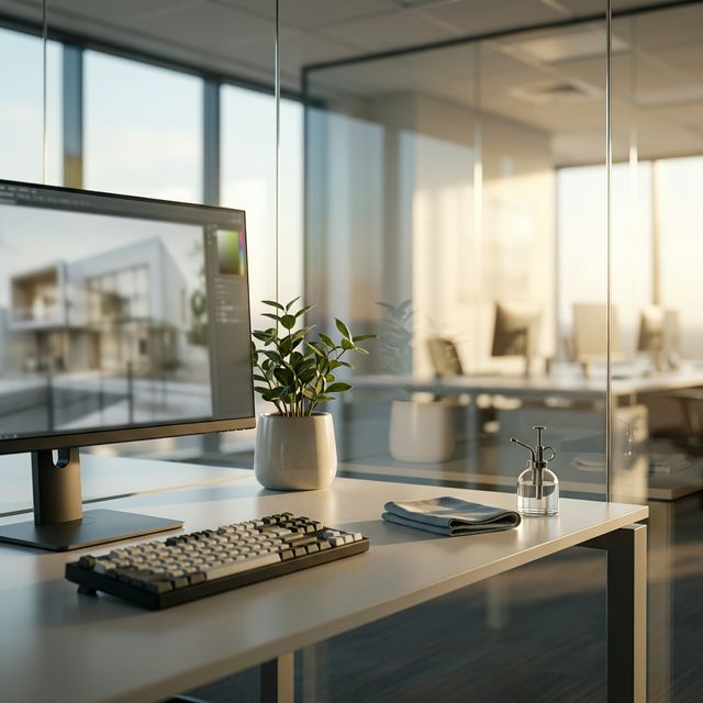 Modern office desk setup